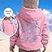 TAIAOJING Pink Puff Hoodie Girls Meet Me At The Ocean Cute Sweatshirt Graphic Long Sleeve Pullover Casual Tops With Pocket Blouses For Women Business Casual (Pink,9-10 Years)
