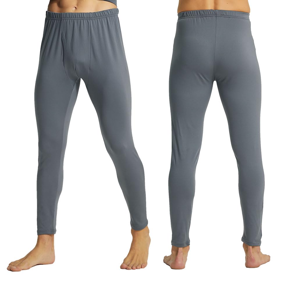 Confezione da 2 pantaloni intimi termici da uomo, pantaloni lunghi da uomo, pantaloni termici atletici ultra morbidi aderenti