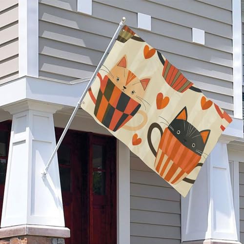 Drapeau There A Cat in The Cup : solution déco murale économique 1,5x2,4m - 5