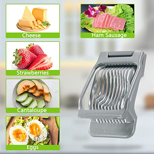 Egg Slicer for Boiled Eggs, Egg Cutter for Hard Boiled Eggs, Multipurpose Stainless Steel Wire Egg Slicer for Ham Banana and Strawberry Soft Fruit - Image 6