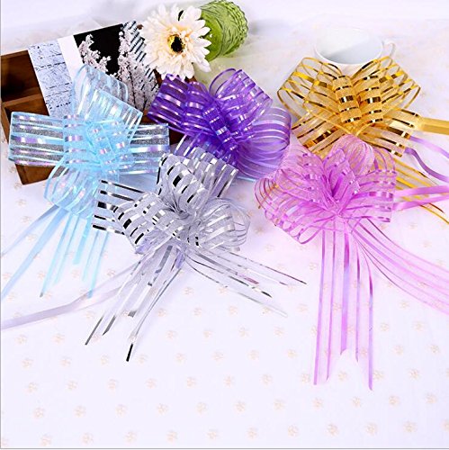 WOIWO 20PCS High - Grade Snow Gauze Flowers Wedding Gift Wrapping Tie Flower Bow Chiffon