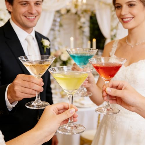 6 PCS Classic Martini Glass, Hand Blown 3.7 Ounce Crystal Cocktail Glasses Perfect for Martini Cosmopolitan Gimlet Home Bar Party and Gift Set of Elegant Martini Drinkware - Image 4