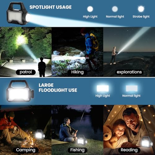 Solar Flashlight,Multifunctional Flashlight Solar Flashlight,led Flashlight Cell Phone Charger,USB Charging,Suitable for Home,Fishing,Outdoor Camping - Image 3