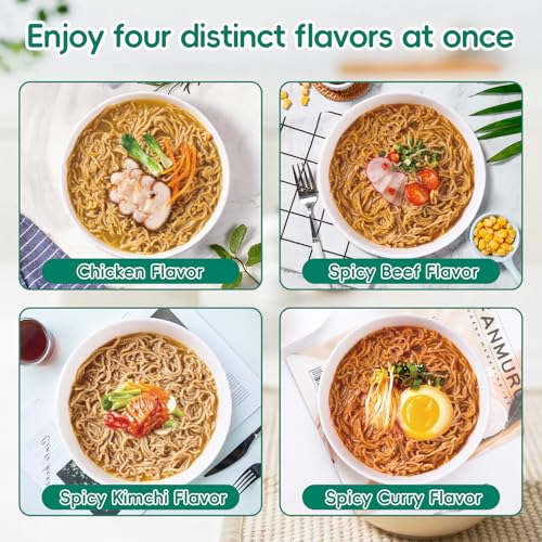Image of VOLO VERO High Protein Instant Ramen Noodles Cups, 32g Protein, Variety | 6 Count, Chicken, Spicy Beef, Kimchi & Curry Flavors, Plant-Based, Vegan, Non-Fried, Low Fat, Non-GMO, Asian Meal