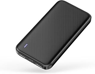 Hoshom 10000mAh Power Bank Portable Charger USB C Slim Powerbank with 2 Input & 2 Output Fast Charging Battery Pack for iPhone 15 14 13 12 Pro Max, Samsung, Huawei, Xiaomi, and More(Black)