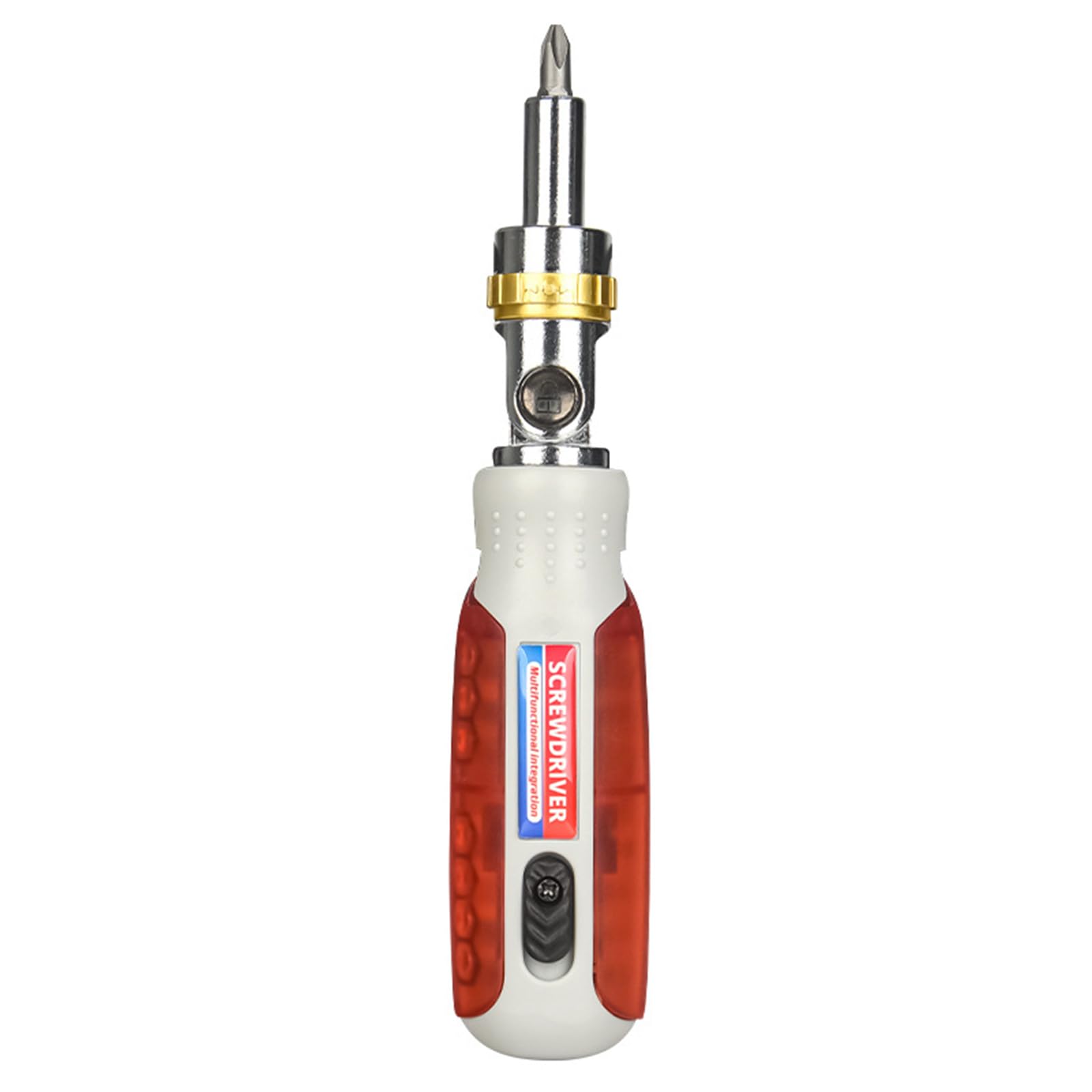 Loytv Red Multipurpose 14Piece Ratcheting Screwdriver Collection Tool, With Double Direction Mechanism Suitable For Enthusiasts Bit Set