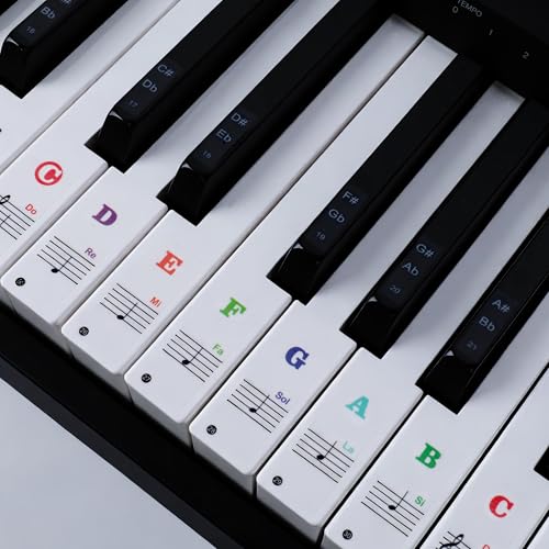 VZKOO Removable Piano Keyboard Stickers 88/61/54/49/37 Keys Piano Key Stickers Guide Perfect for...