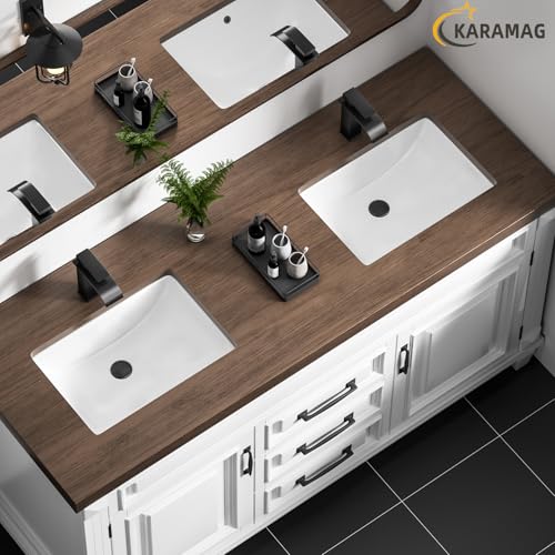 Karamag 18.3"X12.9" Durable Rectangle Undermount Sink Vitreous Ceramic Lavatory Vanity Bathroom Restroom Sink Pure White thumb #2