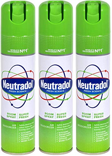 THREE PACKS of Neutradol Spray Super Fresh 300ml