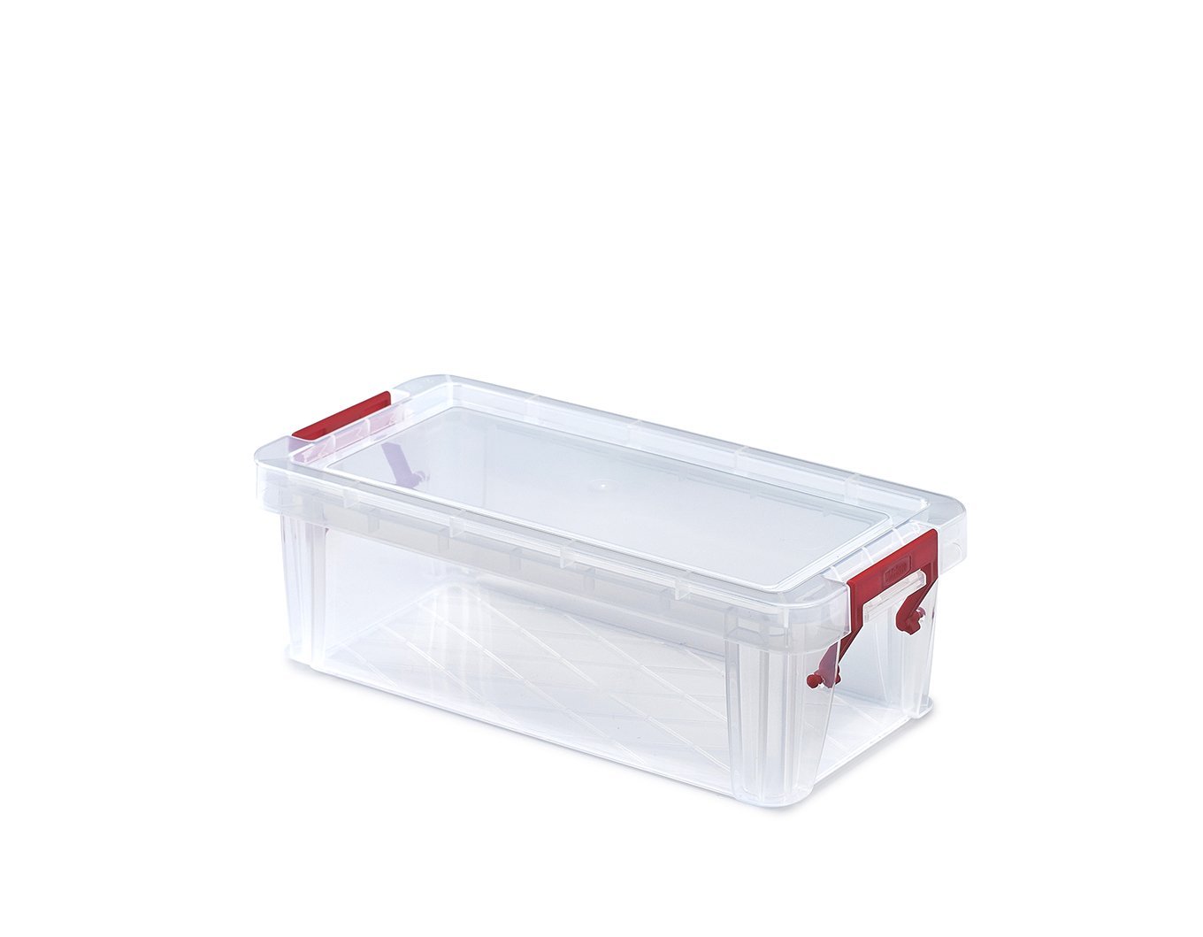 Whitefurze Allstore Container with Silver Clamp, Plastic, Natural, 1.3 Litre