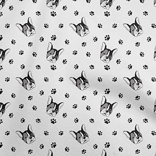 oneOone Cotton Flex Medium Blue Fabric Bull Dress Material Fabric Print Fabric by The Yard 40 Inch Wide-352