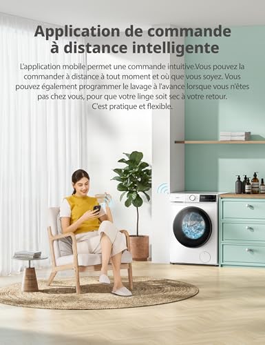 Lave linge 10kg COMFEE' classe A 14 programmes blanc connecté - 6