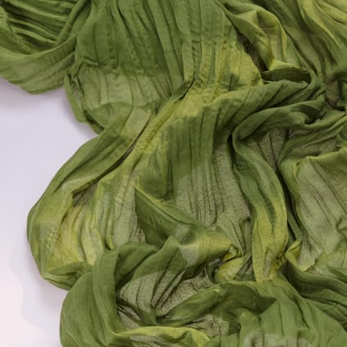 Image of Socomi 2pcs Campsite Green Easter Spring Cheesecloth Table Runner Boho Rustic Gauze 120 inch 10FT Cheese Cloth Runner for Wedding Party Baby Shower Birthday Home Decor Holiday Decorations