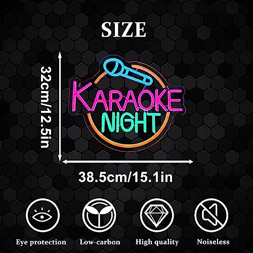 Image of Dracey Karaoke Night Neon Sign, Led Karaoke Bar Neon Signs for Wall Decor,Karaoke Open Wall lights, USB Powered for Game Room Man Cave Bar Pub Party Birthday Gift(15.1 * 12.5in)