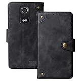 Dingshengk Retro Flip Schwarz Echt Leder Tasche Hülle TPU Silikon Für Doro Liberto 8031 8030/8028 4.5