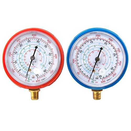Bang4buck 2 Pieces Refrigerant Low and High Pressure Gauge for Air Conditioner R410A R134A R22