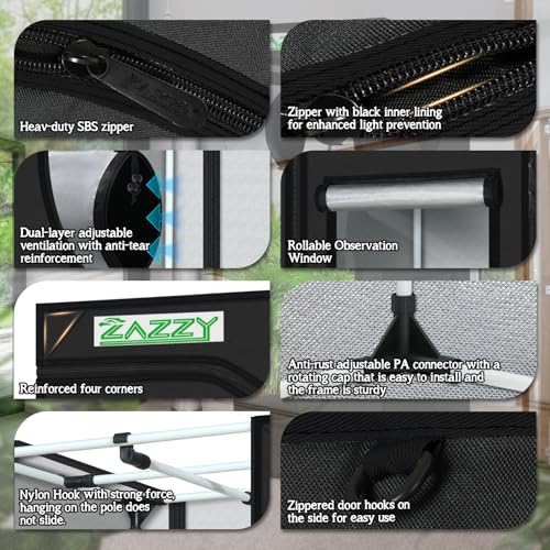 Image of 2x2 Grow Tent 24 inchx24 inchx48 inch 600D Mylar Hydroponic Indoor Plant Grow Tent