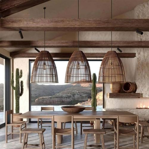 Chandelier en osier rustique pour réchauffer une pièce trop froide