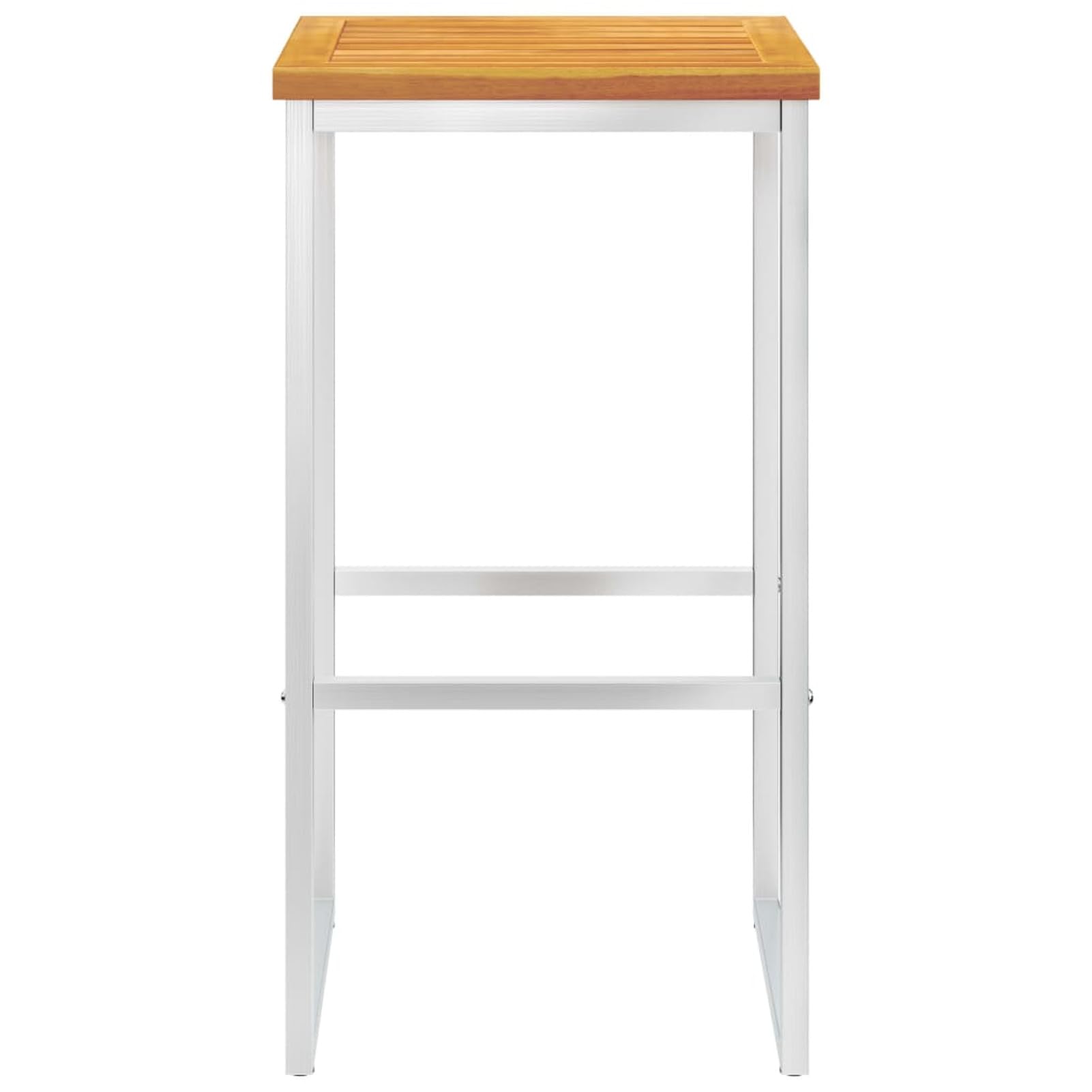 Homgoday Taburetes de bar, 4 unidades, de madera maciza de acacia y acero inoxidable, silla de oficina, silla de oficina, silla de escritorio para salón o dormitorio