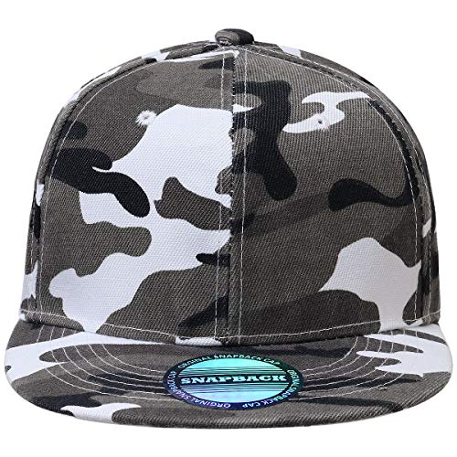 Image of Classic Snapback Hat Cap Hip Hop Style Flat Bill Blank Solid Color Adjustable Size