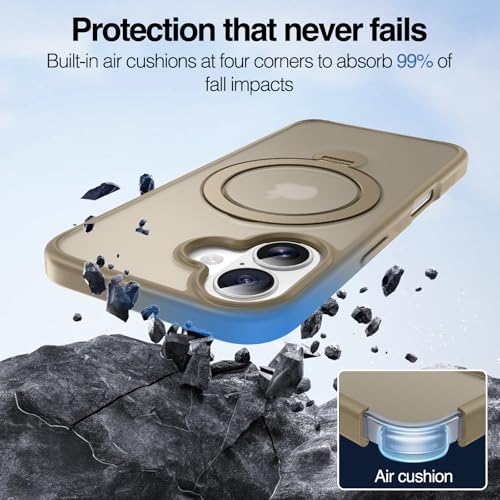 Funda para iPhone 16 con soporte magnético giratorio 360 y anillo integrado Anqrp 5