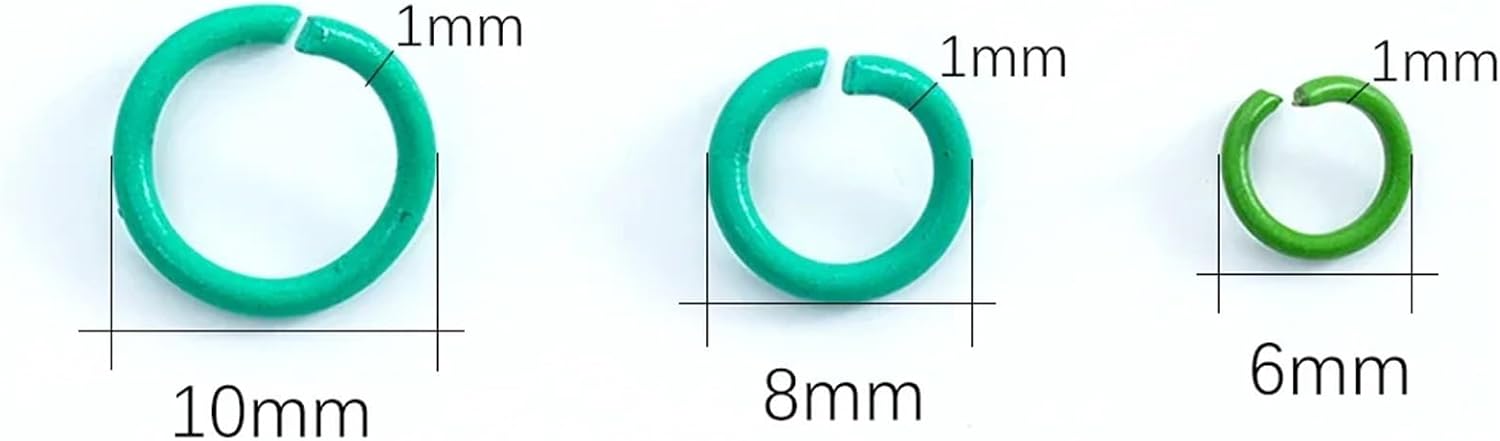 Jump Rings for Jewelry Making 1000pcs 8 mm Colorful Metal DIY Jewelry Findings Open Single Loops Jump Rings Split Connectors for Making for Keychain, Necklace