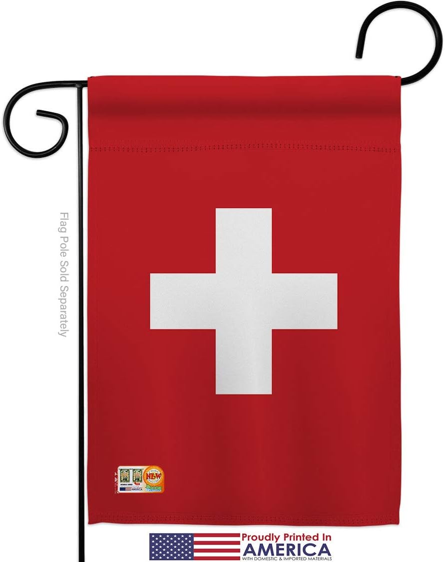 Switzerland Garden Flag Set Wall Hanger Regional Nationality Nation International World Country Particular Area Small Decorative Gift Yard House Banner Made In USA 13 X 18.5