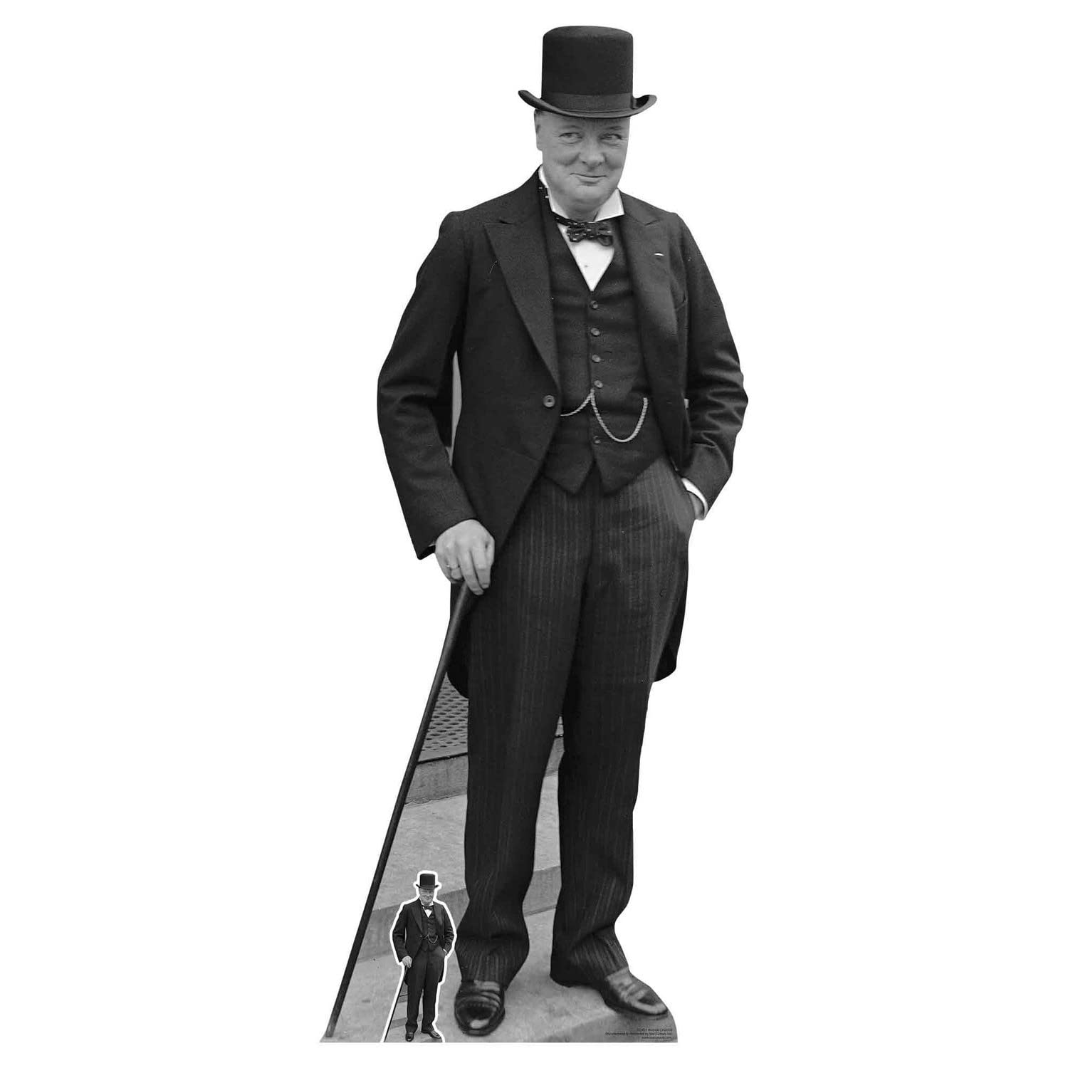 STAR CUTOUTSLtd SC1451 Winston Churchill Conservative Politican Perfect for Historical, VE Day and Political Parties and Events with Free Mini Standee Height 184cm, CARDBOARD, Multicolour, ONE Size