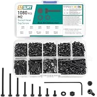 SZSLMY – 1080 Stk M2 Schrauben Set,Zylinderschrauben Muttern Sets,Zyl