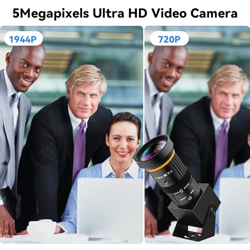 Image of USB Webcam 5MP Color Industrial USB Camera with CS-Mount 5-50mm 10X Manual Zoom Lens - 1944P@30fps, Plug-and-Play for PC, Live Streaming, Video Conferencing & Projects