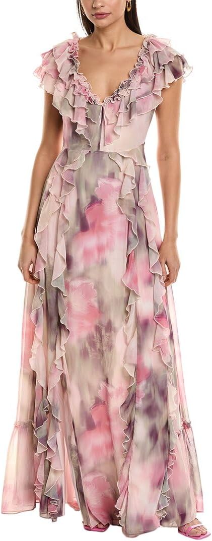 Ted BakerFrilled V-Neck Maxi Dress