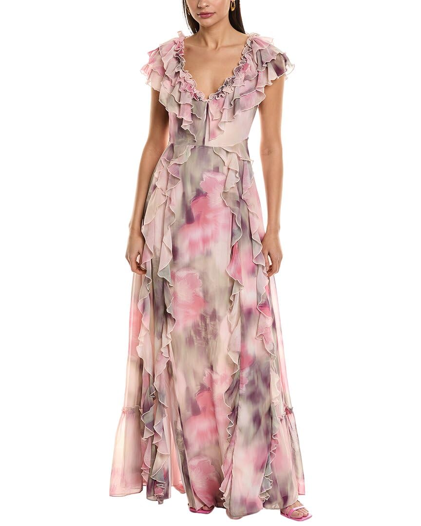Ted BakerFrilled V-Neck Maxi Dress