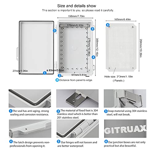 Waterproof IP67 Outdoor Junction Box - Plastic ABS (Grey)