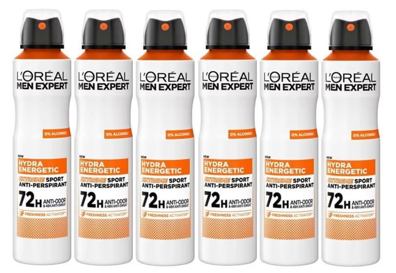 LOréal Men Expert Hydra Energetic Extreme Sport 72H Anti-Perspirant Deodorant 6x250ml