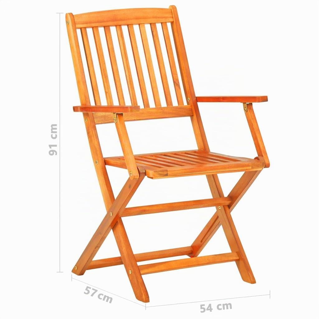 vidaXL Set Comedor de jardín Plegable 5 Piezas Madera Maciza de Acacia