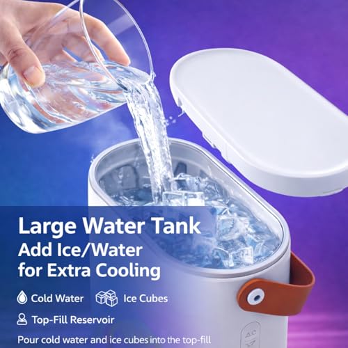 Image of Portable Air Cooler Dual Fan with Remote Control | Large Water Tank With Mist Humidifier | Type-C Rechargeable | 3-Speed Desk Air Cooler with Colourful RGB Light | 120 Rotate Airflow