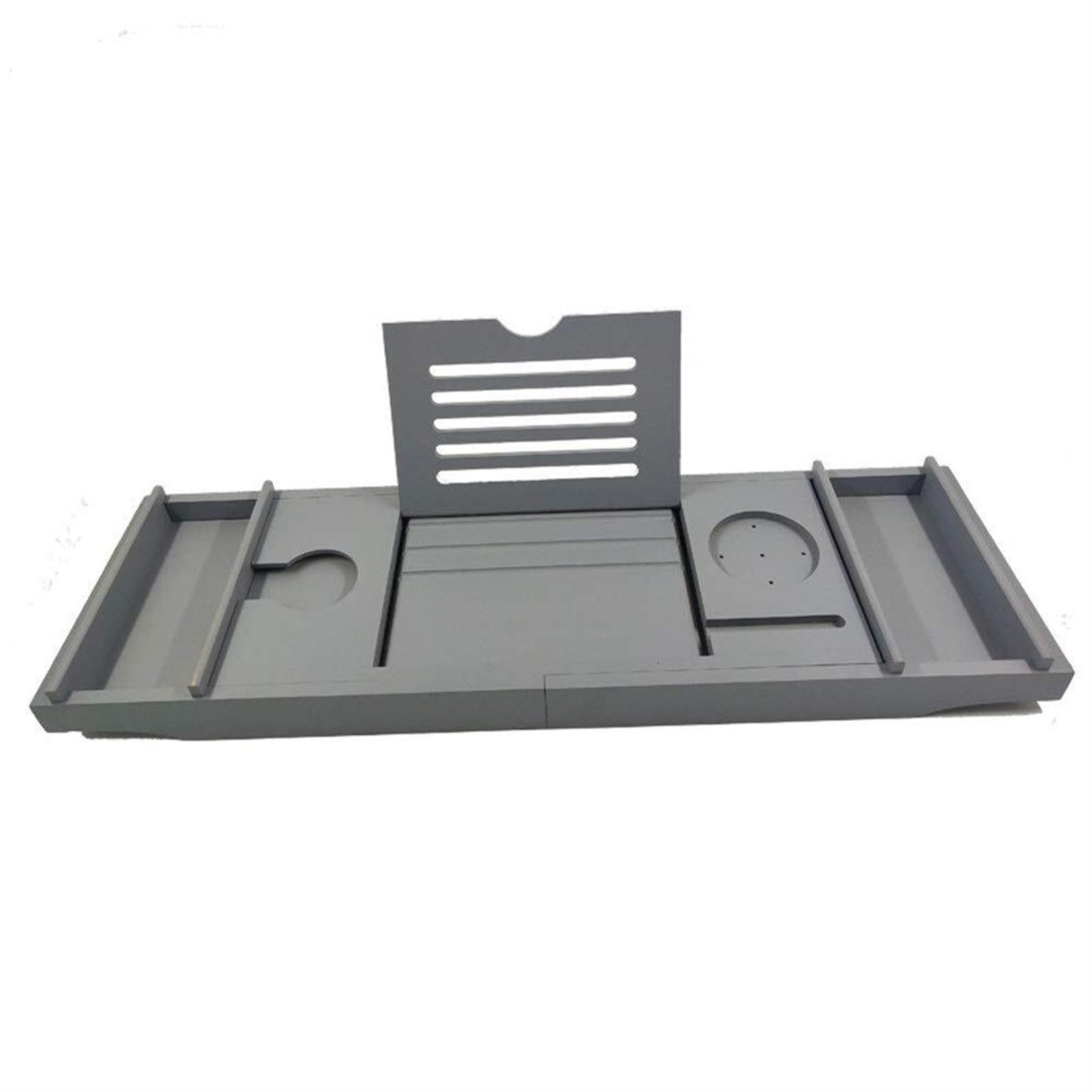 Bandeja para bañera Estante para bañera Estante para bañera de bambú Gris Bandeja para bañera con Lados Extensibles Soporte para Copas de Vino Bandeja para bañera (Blanco 75 cm x 23 cm)