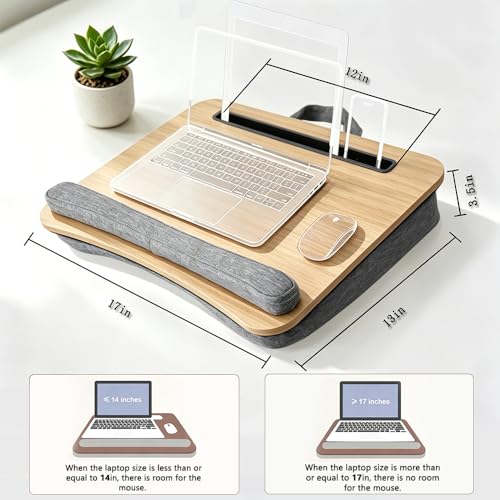 Image of Lap Desk for Bed, Fits 14-17 Inch Laptops | Soft padded suhion,built-in pen slot,compact for bed,couch & travel use