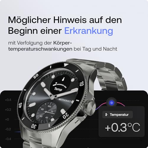Withings ScanWatch Nova, Hybrid Smartwatch Herzgesundheit f&uuml;r M&F - EKG, SPO2, Temperatur&uuml;berwachung, Schlaftracking, Atemwegsgesundheit, Zyklustracking, 30 Tage Akkulaufzeit, iOS & Android