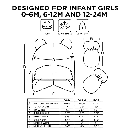 Infant Winter Hat Boy & Girl Baby Hats And Mittens Set Sherpa Lined With Earflaps - Newborn Trapper Hat 0-6,6-12,12-24 Months (Gray) #TOP5