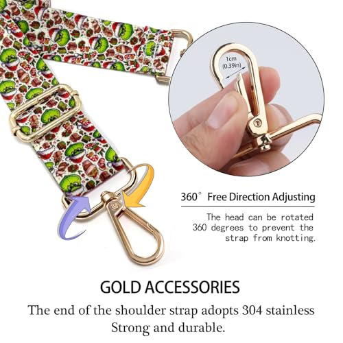 Image of Dsigo Purse Strap, 1.5 inch Wide Gold Alloy Buckle Floral Printing Crossbody Shoulder Strap for Bag Handbag Crossbody Bags