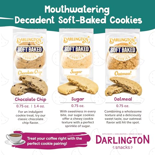 Image of Darlington Snacks Soft Baked Sugar Cookies Individually Wrapped, 100% Nut Free Soft Sugar Cookies, Kosher Approved, Made in USA, 0.75 Oz, 216 Count