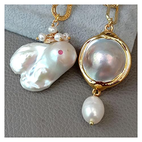 Collier avec pendentif en blanches pouces, le cadeau idéal avec chaîne de perles - 2
