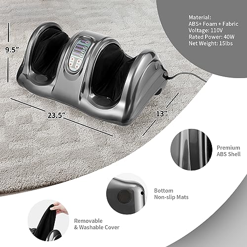 Image of Giantex Shiatsu Foot Massager Machine for Feet, Nerve Pain Therapy Spa Gift Deep Kneading Rolling Massage for Leg Calf Ankle, Electric Shiatsu Foot Massager w /Remote, 4 Modes, Gray