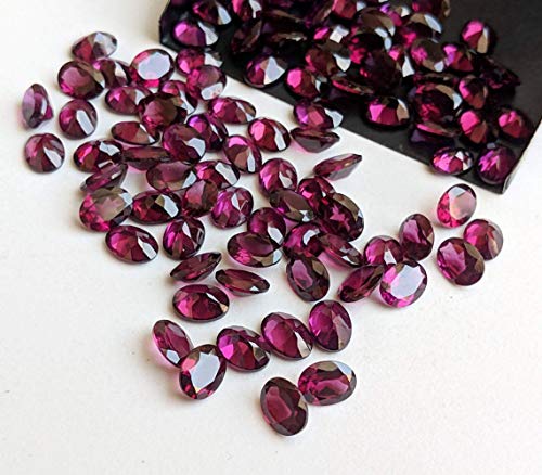 Rhodolite Grenat 5x3mm Ovale : 50 Pierres Facettées AAA pour Bijoux - 4