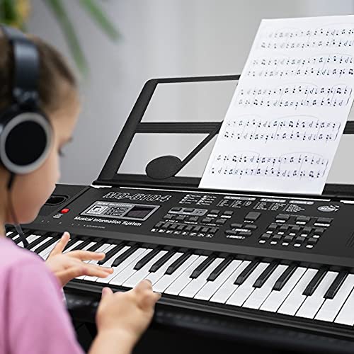 Digital Keyboard Kinder, Ideales Einsteiger-Keyboard mit 61 Tasten & zahlreichen Instrumentenklängen, Portables Keyboard zum Lernen für Anfänger mit Ständer & Mikrofon, Jungen