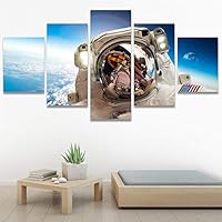 SIGNWIN 5 Panel Canvas Wall Art Modern Art Astronomy & Space Contemporary Cosmic Dramatic Mixed Media Multicolor for Home Decorations Ready to Hang - 60