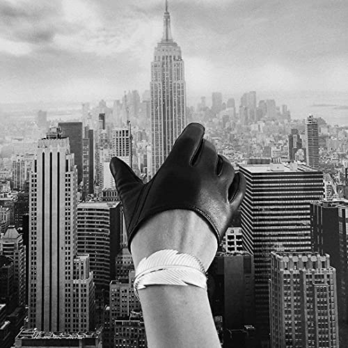 Harssidanzar Guanti corti a metà palmo in pelle di...