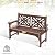 nalone Outdoor Bench with Cup Holders, HDPE Porch Bench Fade Proof (Brown)