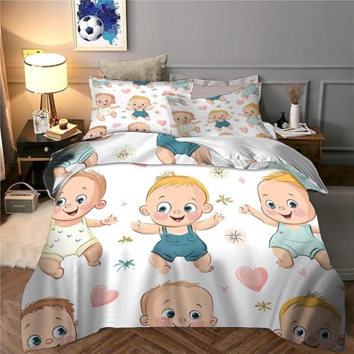 Housse de couette 135x200 dessin animé 3 pièces en microfibre